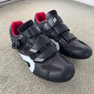Peloton Black and Red Athletic Shoes